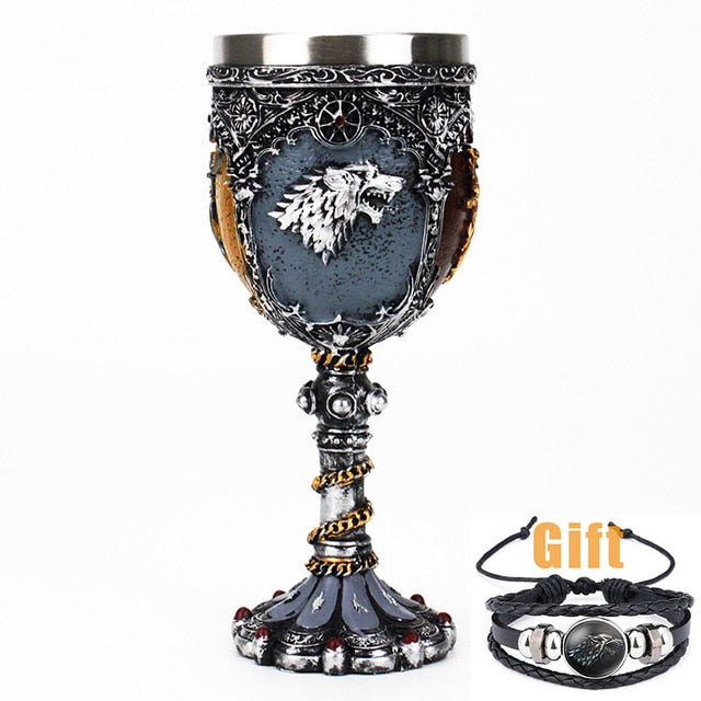 Antique Game of Thrones, Might and Magic Goblet Stainless Steel Resin Mugs