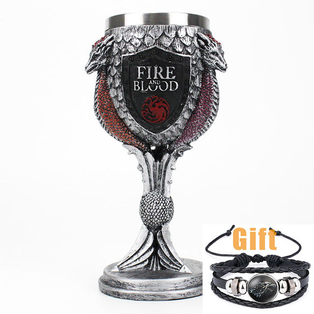 Antique Game of Thrones, Might and Magic Goblet Stainless Steel Resin Mugs