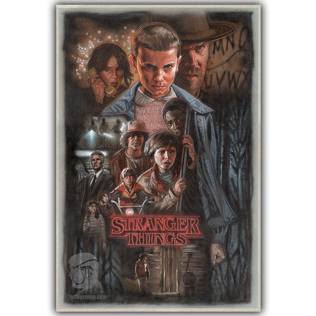 Stranger Things TV Movie Poster Silk Art Print Poster
