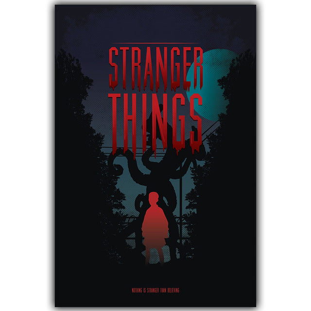 Stranger Things TV Movie Poster Silk Art Print Poster