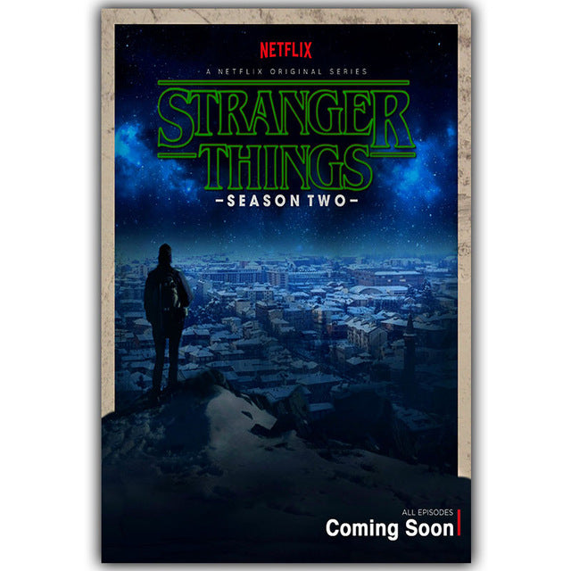 Stranger Things TV Movie Poster Silk Art Print Poster