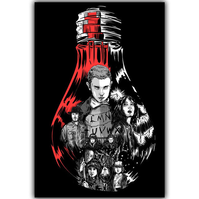 Stranger Things TV Movie Poster Silk Art Print Poster