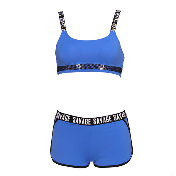 Mid-waist wire free Sport Swimsuit Bikinis Set