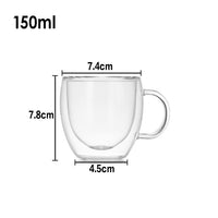 Thumbnail for Heat Resistant Borosilicate Double-Wall Glass Mugs