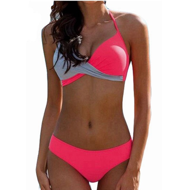 Underwire Mid-waist Bandage Bikini Swimwear