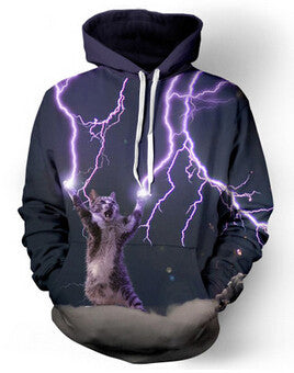 Lightning Cat Unisex Allover 3D Print Hoodie