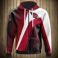 Thumbnail for NFL 3D Striped Team Logo Zippered Hoodie