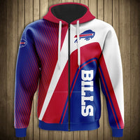 Thumbnail for NFL 3D Striped Team Logo Zippered Hoodie