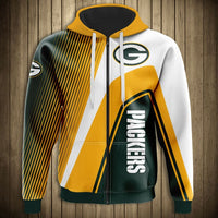 Thumbnail for NFL 3D Striped Team Logo Zippered Hoodie