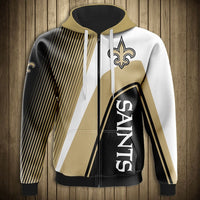 Thumbnail for NFL 3D Striped Team Logo Zippered Hoodie