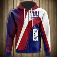Thumbnail for NFL 3D Striped Team Logo Zippered Hoodie