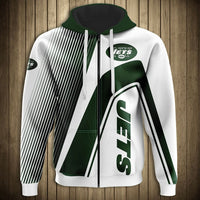 Thumbnail for NFL 3D Striped Team Logo Zippered Hoodie