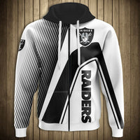 Thumbnail for NFL 3D Striped Team Logo Zippered Hoodie