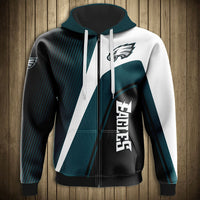 Thumbnail for NFL 3D Striped Team Logo Zippered Hoodie