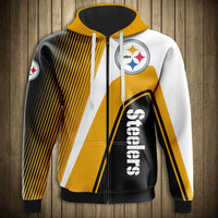 Thumbnail for NFL 3D Striped Team Logo Zippered Hoodie