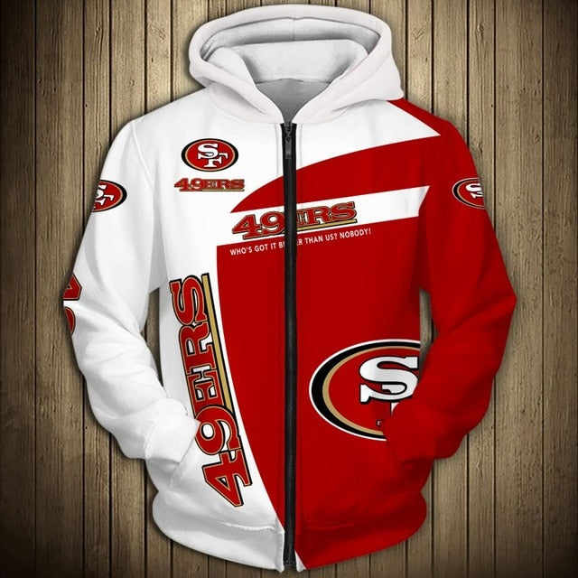 NFL Team Logo Men's Zippered Hoodie