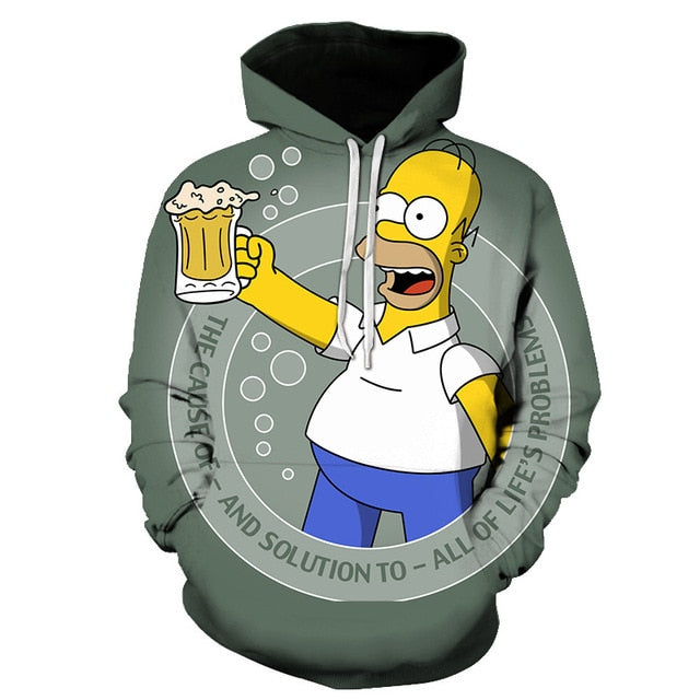 Simpsons Printed 3D Mens and Women Hoodies