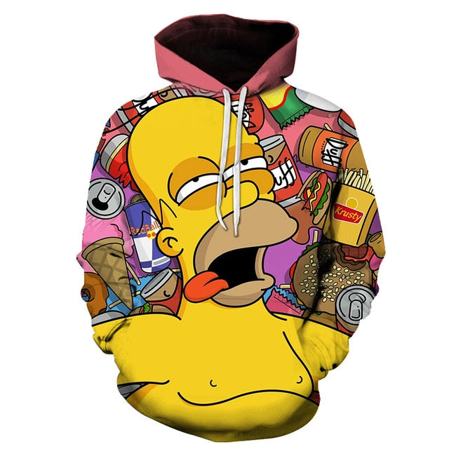 Simpsons Printed 3D Mens and Women Hoodies