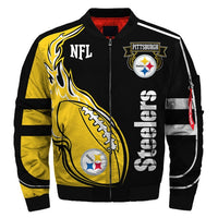 Thumbnail for Men's NFL 3D Zippered Quilted Team Jacket