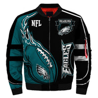 Thumbnail for Men's NFL 3D Zippered Quilted Team Jacket