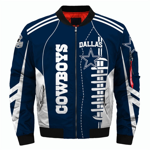 NFL Team Logo Men's Zippered Quilted Jacket
