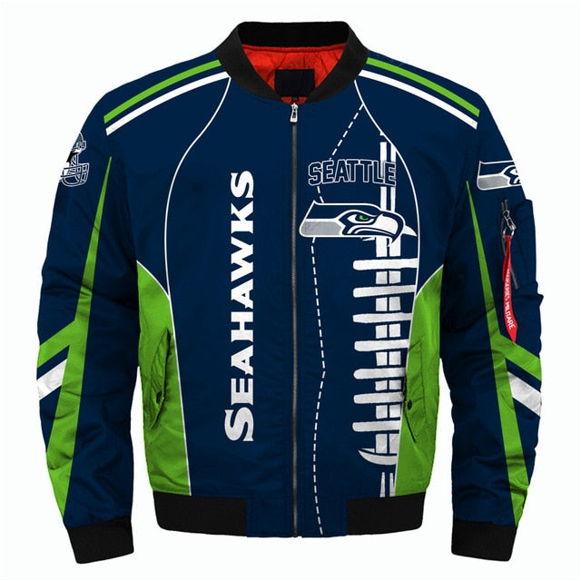 NFL Team Logo Men's Zippered Quilted Jacket