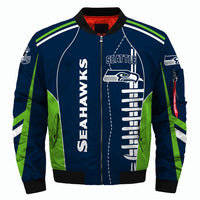 Thumbnail for NFL Team Logo Men's Zippered Quilted Jacket