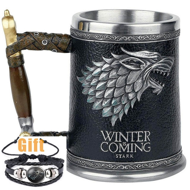 Antique Game of Thrones, Might and Magic Goblet Stainless Steel Resin Mugs