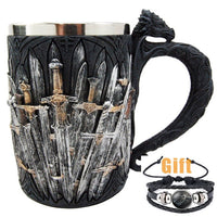 Thumbnail for Antique Game of Thrones, Might and Magic Goblet Stainless Steel Resin Mugs