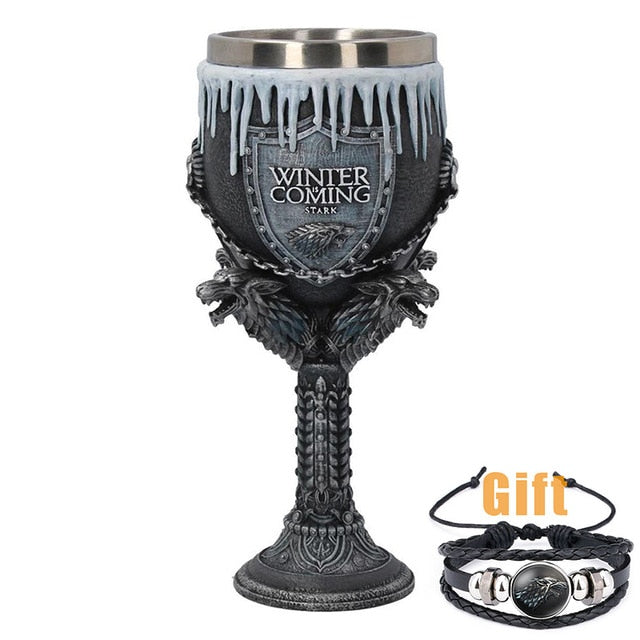 Antique Game of Thrones, Might and Magic Goblet Stainless Steel Resin Mugs