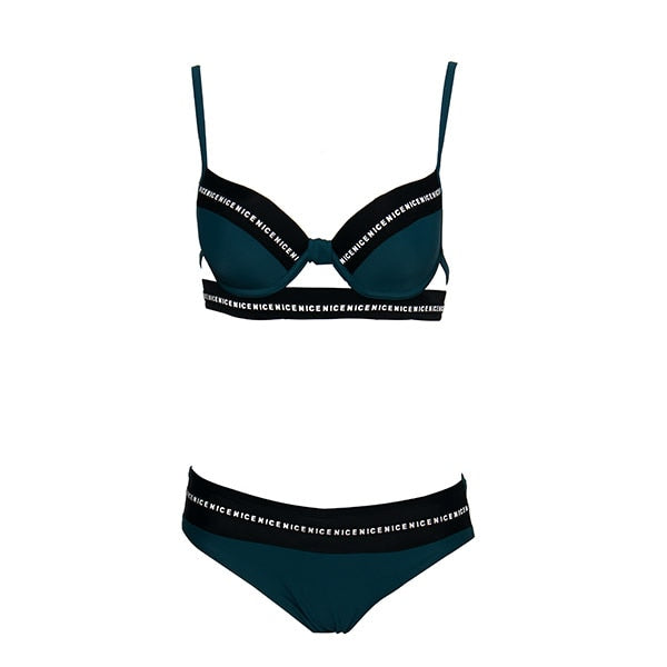Sexy Bandage Patchwork Women's Bikini Swimsuit