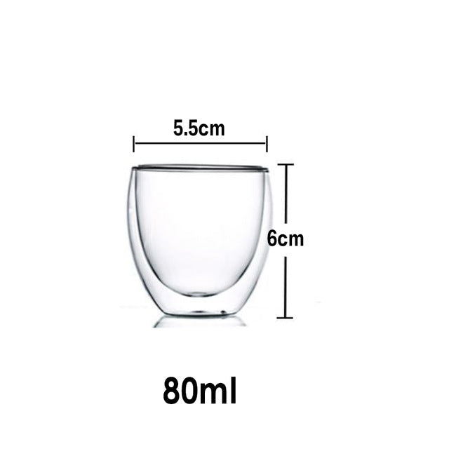 Heat Resistant Borosilicate Double-Wall Glass Mugs
