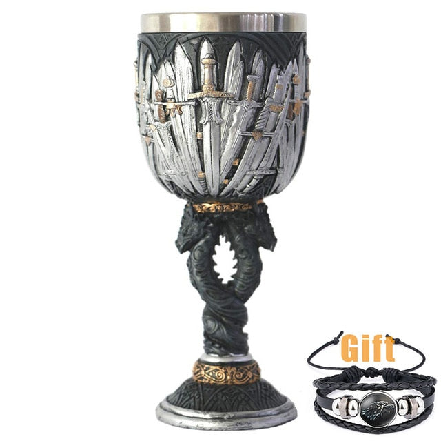 Antique Game of Thrones, Might and Magic Goblet Stainless Steel Resin Mugs