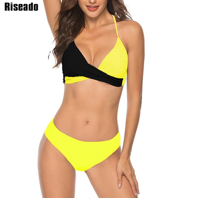 Wire Free Women Sexy Push Up Bikinis Set Swimwear