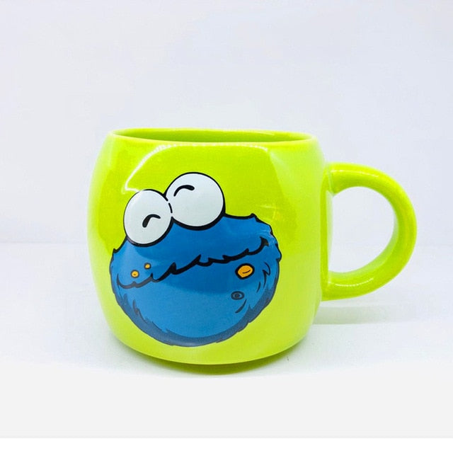 Vintage Sesame Street ELMO and COOKIE MONSTER Ceramic Coffee/Tea Mugs