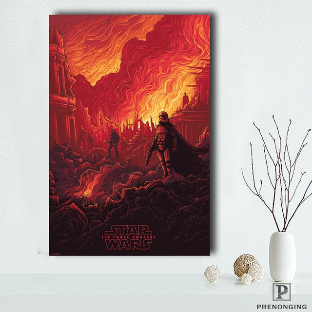 Spray Painted Silk Fabric Customized Vintage Star War Posters