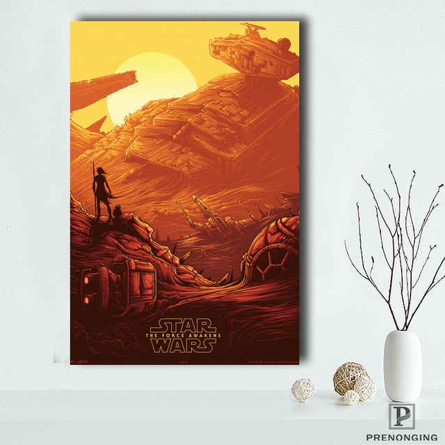 Spray Painted Silk Fabric Customized Vintage Star War Posters