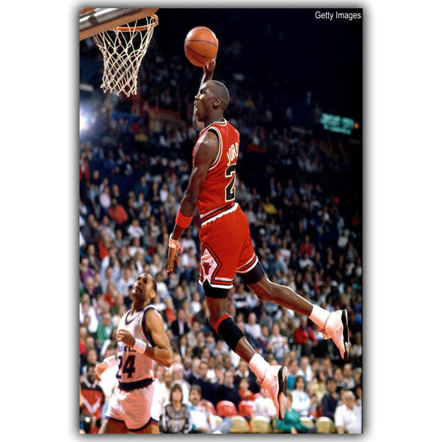 NBA Michael Jordan Basketball Sports Silk Canvas Poster Print Wall Art