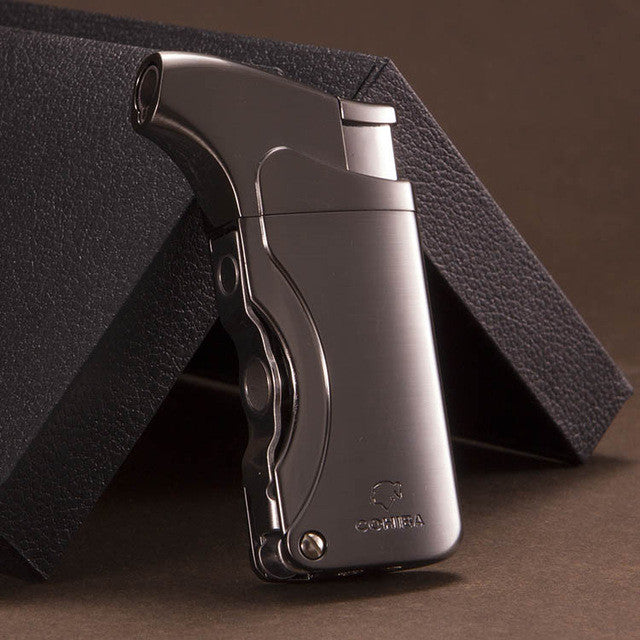 COHIBA Brand New High Quality Pocket Size Metal Windproof Torch Jet Flame Butane Gas Cigarette Cigar Lighter W/ Double Cigar Punch
