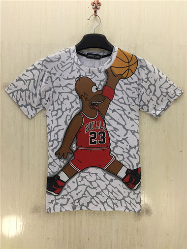 The Simpsons Homer Simpson Chicago Bulls Basketball Allover Print Tshirt - TshirtNow.net - 5