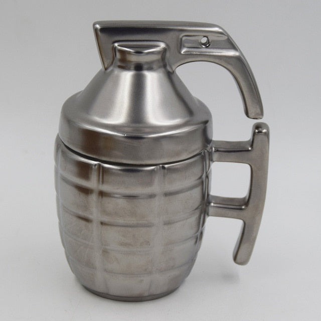 Cool Army Grenade Monolayer Ceramic Coffee/Tea Cup with Lid Ideal for Office/Personal Use