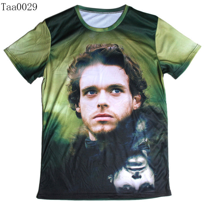 Game of Thrones Rob Stark Face Allover 3D Print Tshirt - TshirtNow.net - 5