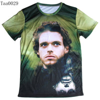 Thumbnail for Game of Thrones Rob Stark Face Allover 3D Print Tshirt - TshirtNow.net - 5