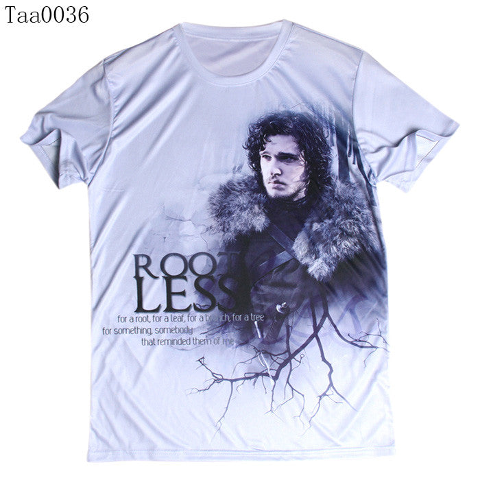 Game Of Thrones Jon Snow Root Less Allover 3D Print Tshirt - TshirtNow.net - 5