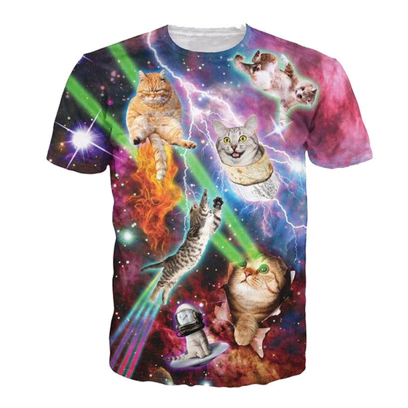 3D Allover Graphic Print Cat Tshirts - TshirtNow.net - 20