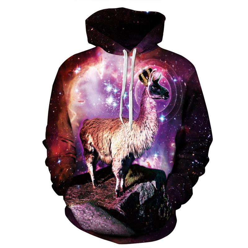 Llama Prince Allover 3D Print Hoodie