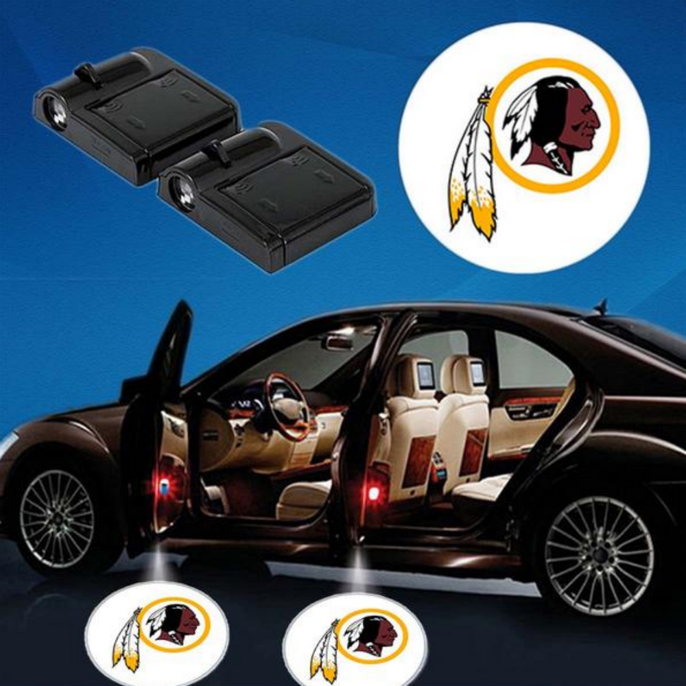 2 NFL WASHINGTON REDSKINS WIRELESS LED CAR DOOR PROJECTORS