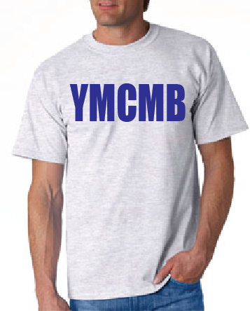 Ymcmb Tshirt: Ash With Blue Print - TshirtNow.net