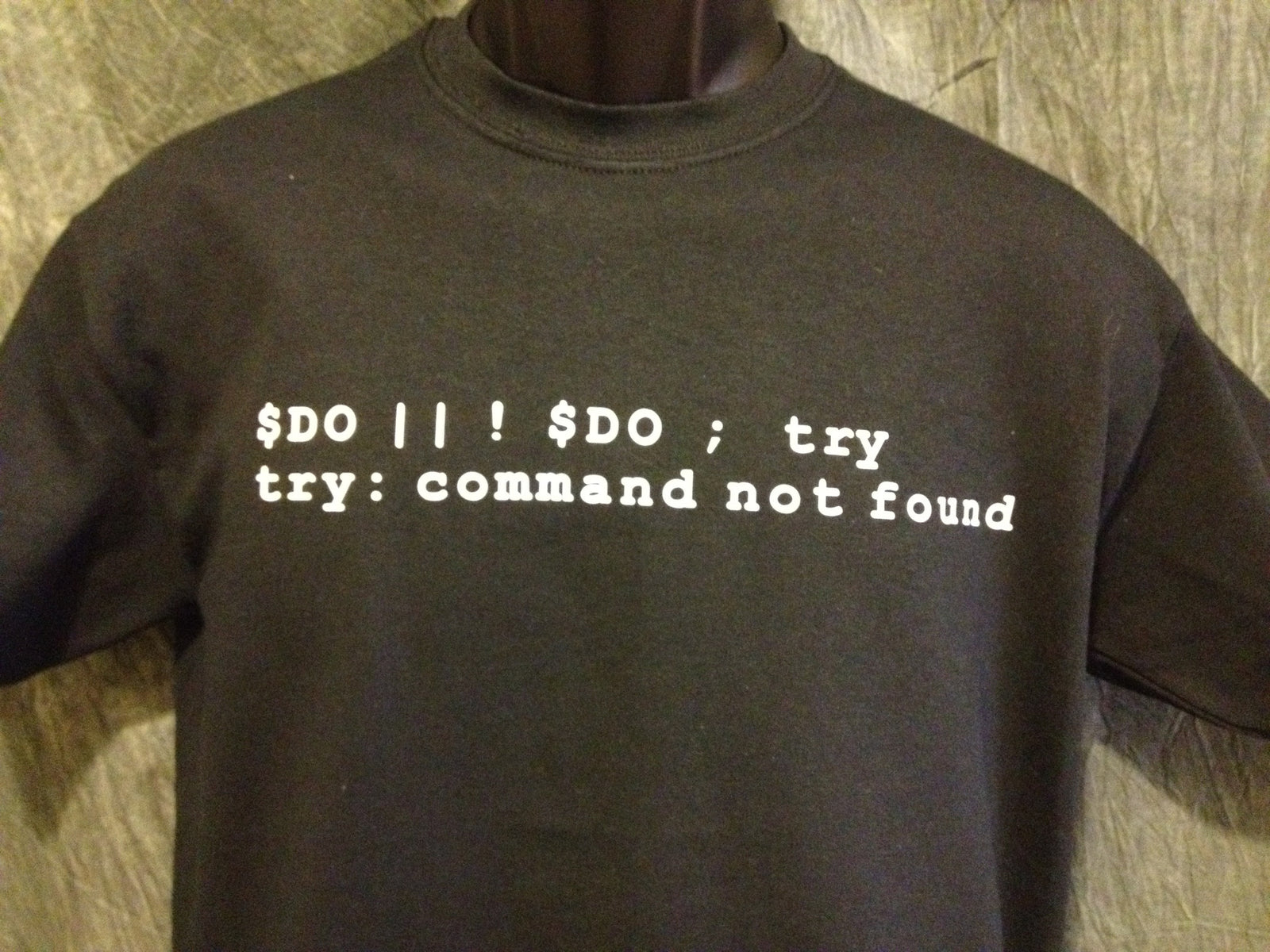 Do or Do Not; There is no Try (Computer Code Yoda Expression of Speech) Tshirt: Black With White Print - TshirtNow.net - 3